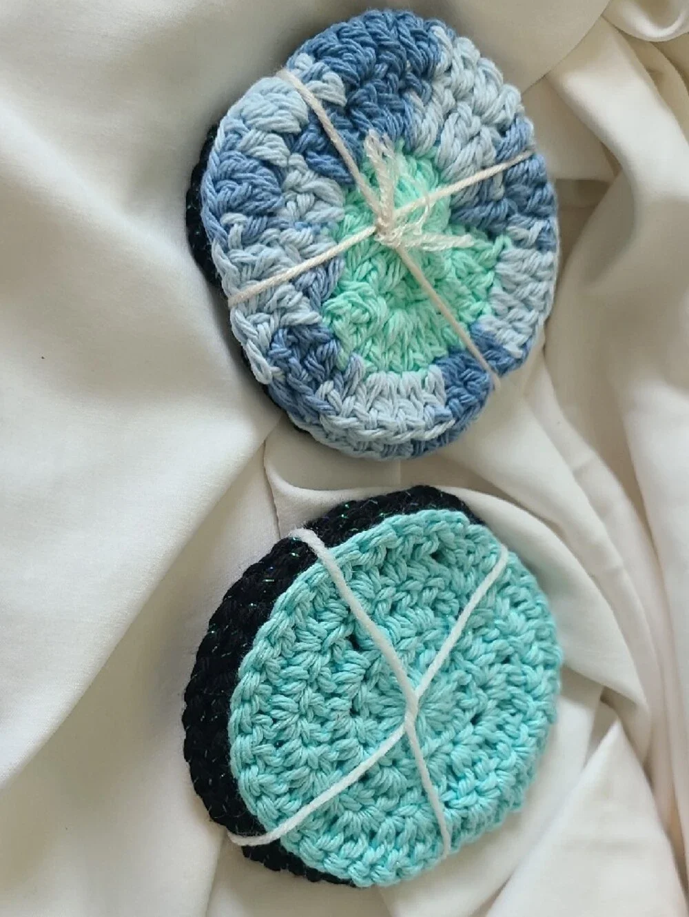 Handmade Crocheted Exfoliating Face Rounds By Grey Dove Creations NWOT